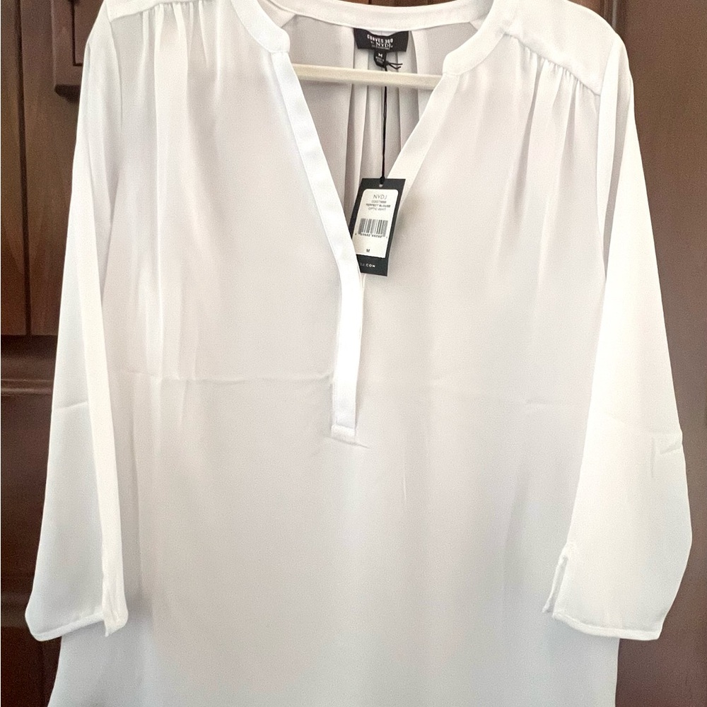 NYDJ Curves 360 White Women's Blouse